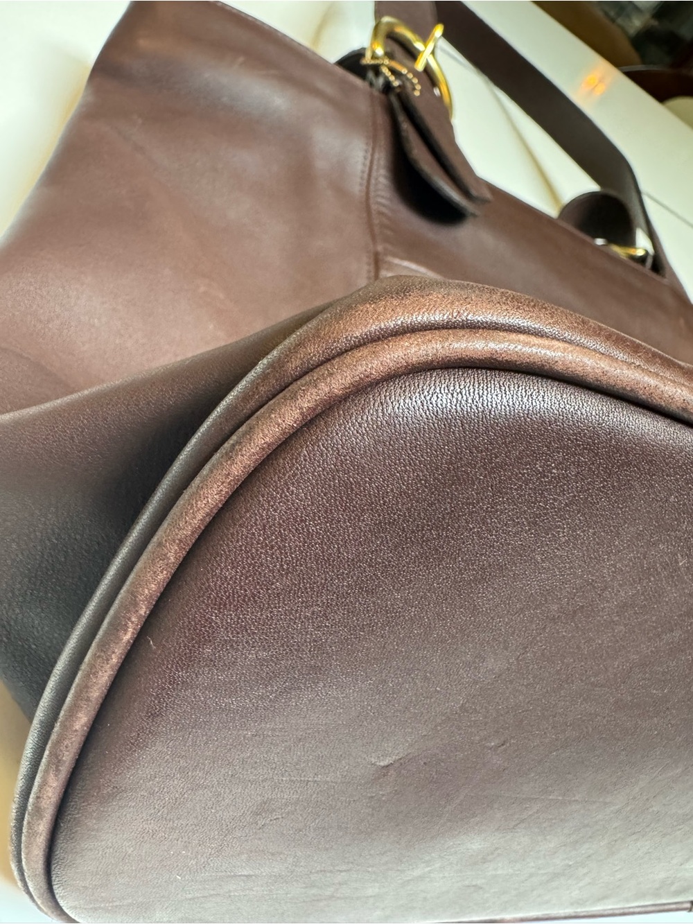 Coach Vintage 90s brown leather gold buckles Waverly bag VGC - Picture 15 of 16